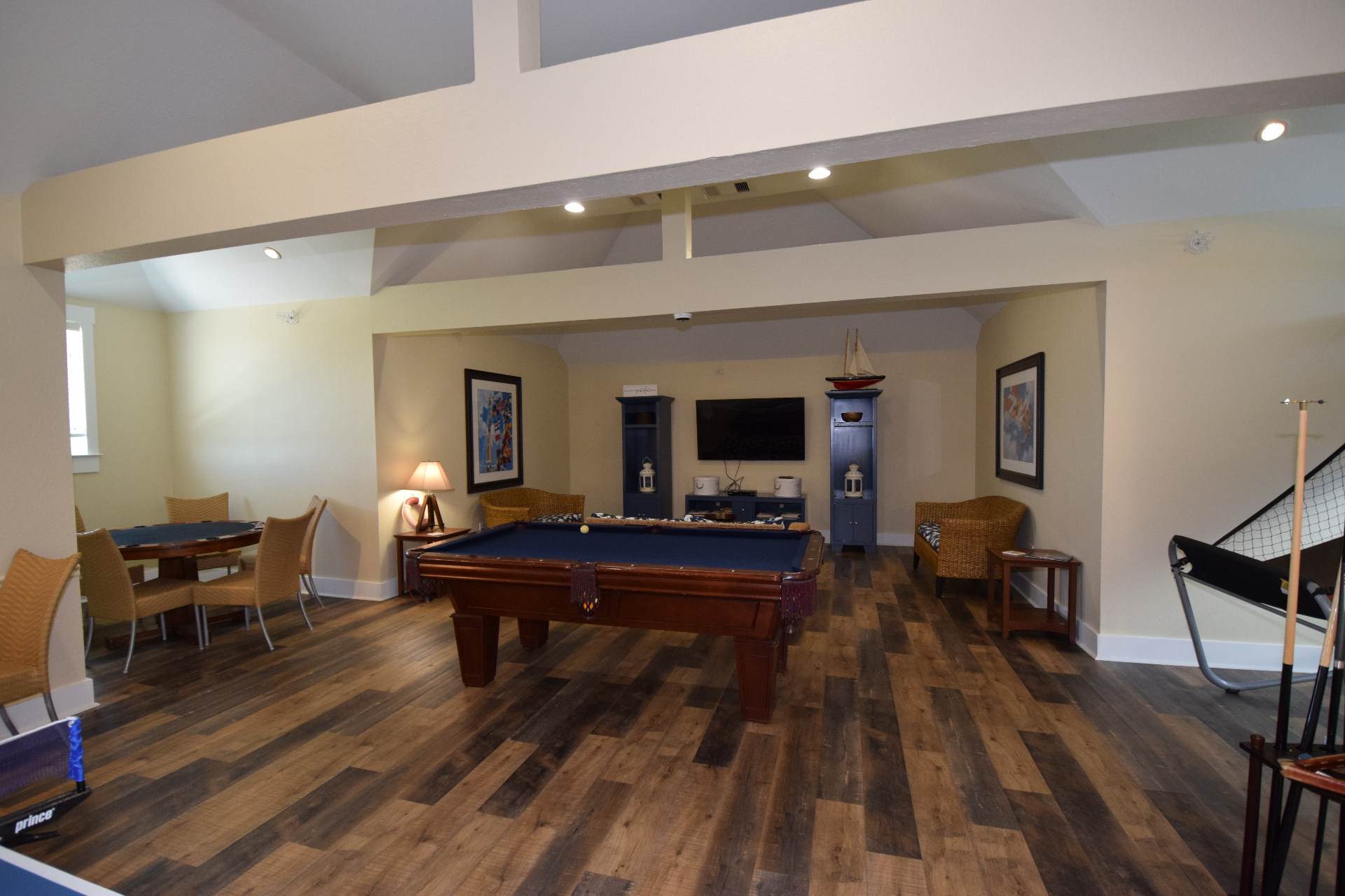 Game room with pool table